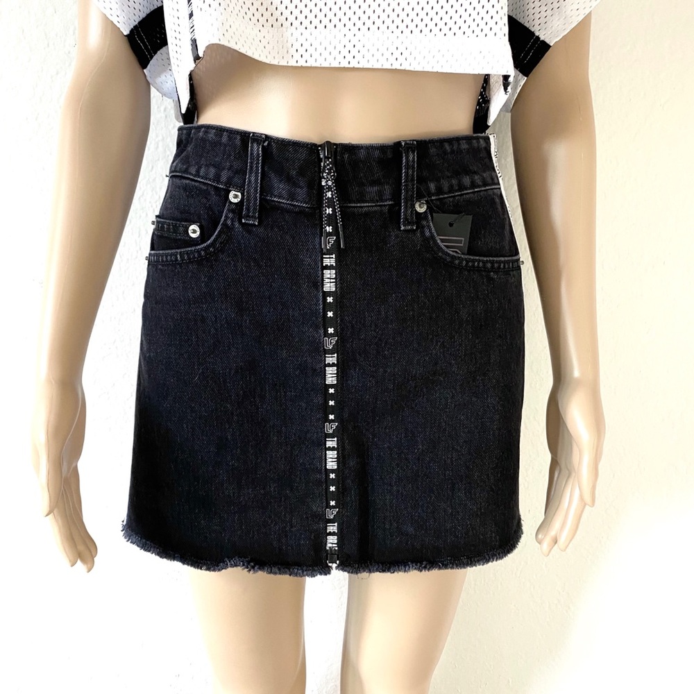 LF THE BRAND black zipper denim skirt